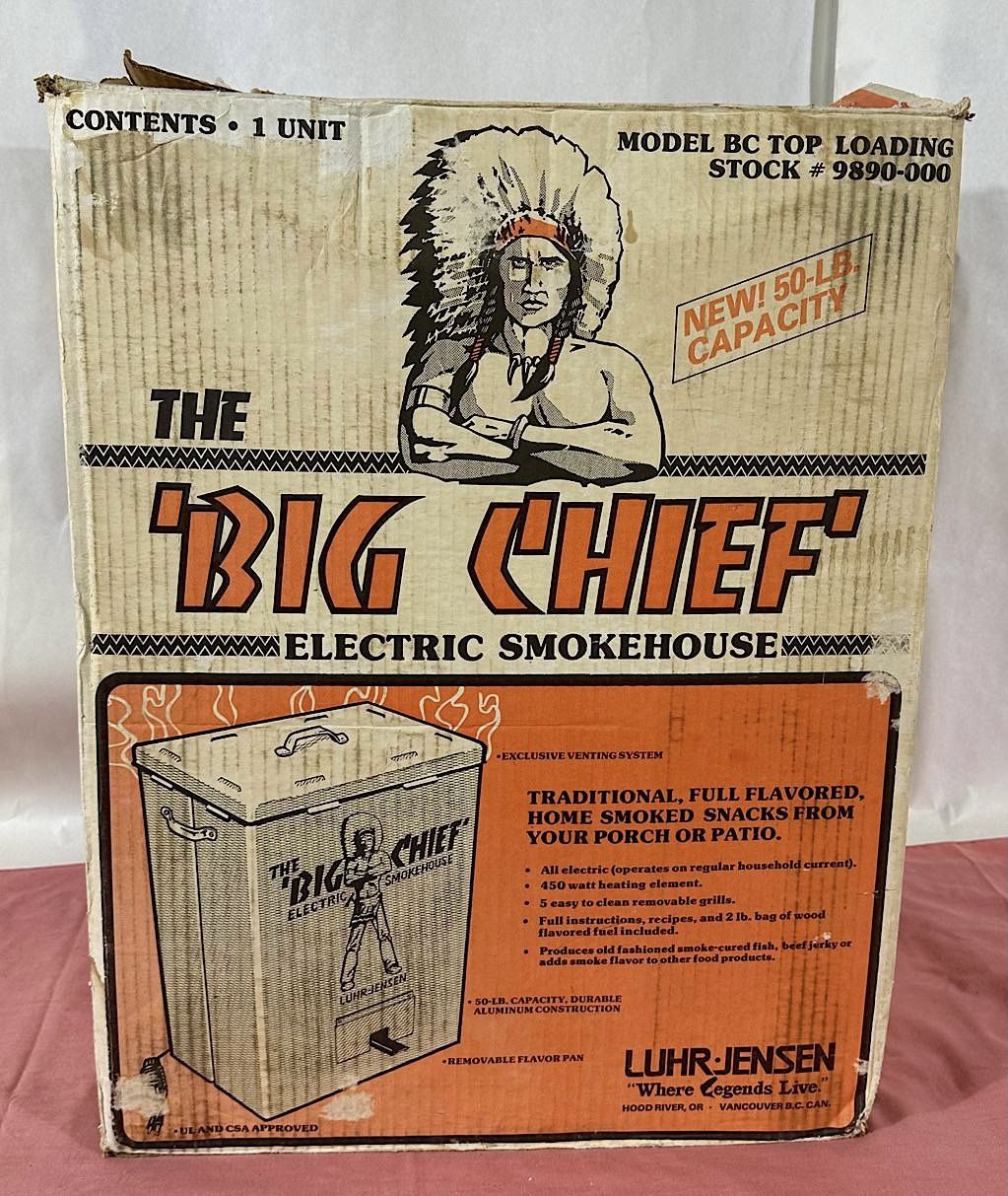 SMOKEHOUSE BIG CHIEF ELECTRIC SMOKEHOUSE 9890-000 SILVER NEW IN BOX