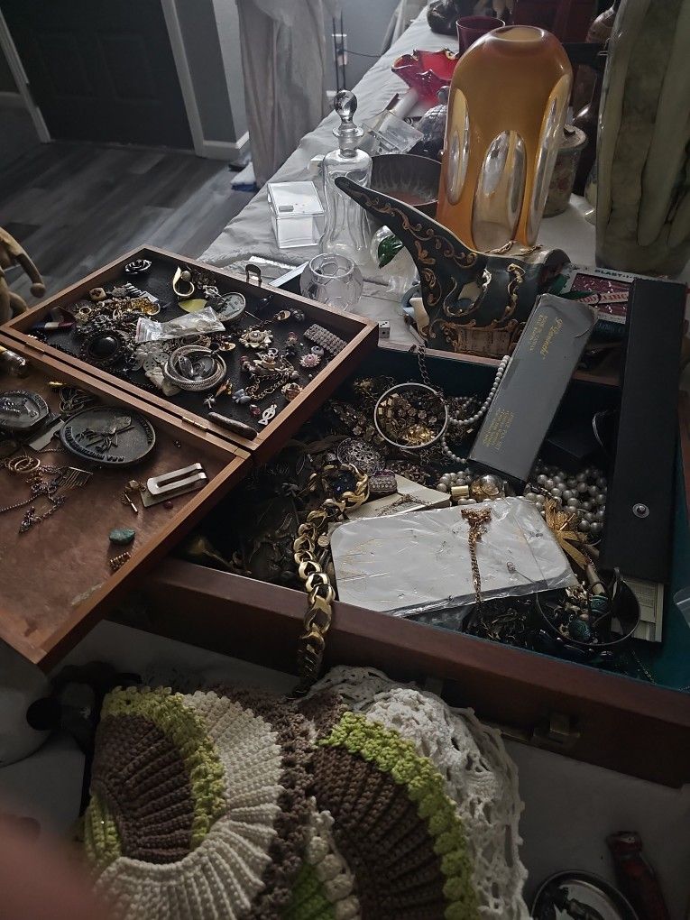 Estate Sale Antique,collectable Christmas Deco, Jewelry Paper Collectable