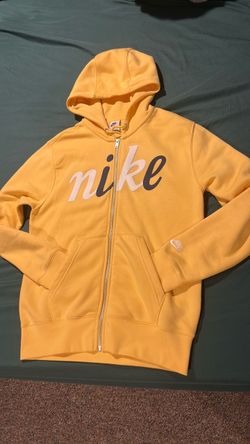 Nike Full-Zip Hoodie Yellow Script Logo