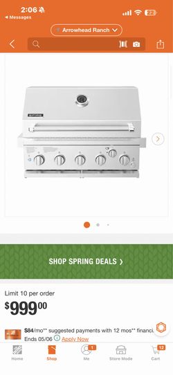 SPIRE 5-Burner Built-In Propane Gas Island Grill Head in Stainless Steel with Rear Burner