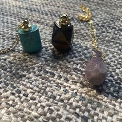 Essential Oil Necklaces Amethyst, Tigers Eye, Turquoise 