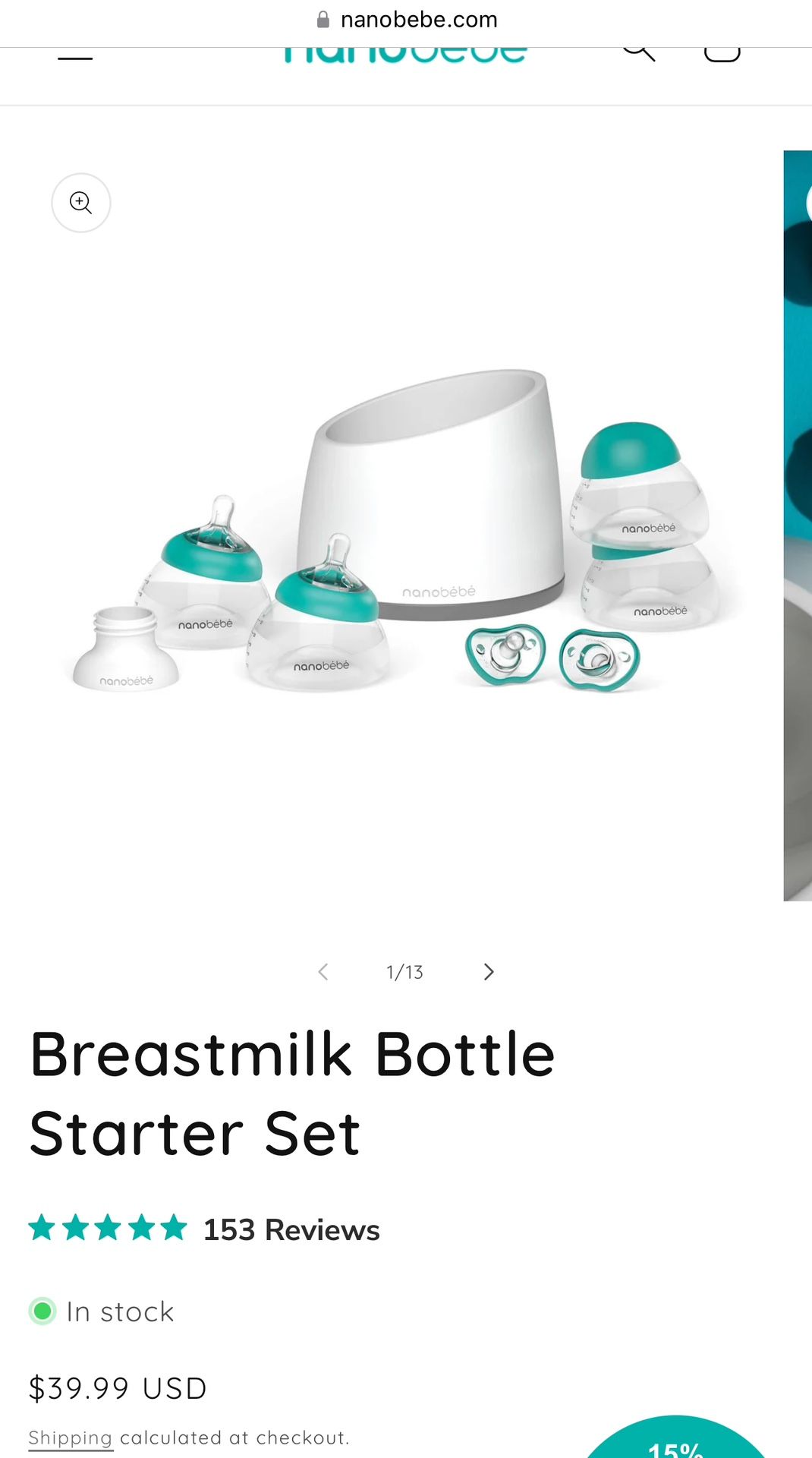 Nanobebe Breastmilk Bottle Starter Set