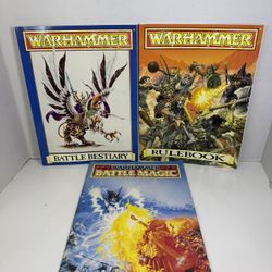 WARHAMMER RULEBOOK BATTLE BESTIARY BATTLE MAGIC 1992 SET OF 3 Miniatures RARE