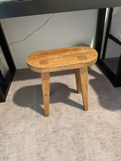 Wood Stool End Table