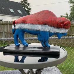 The Red White And Blue Buffalo Statue