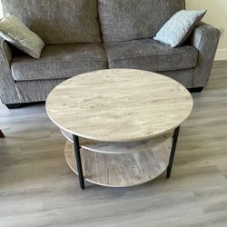 Grey Round Coffee Table Modern