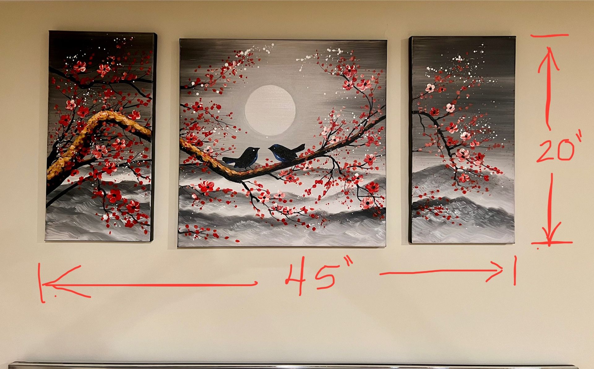 Asian Triple Painting $35