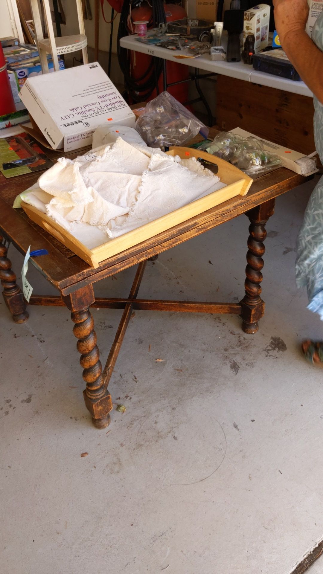 Barley twist leg table with leaves