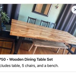 Wooden Dining Table Set 