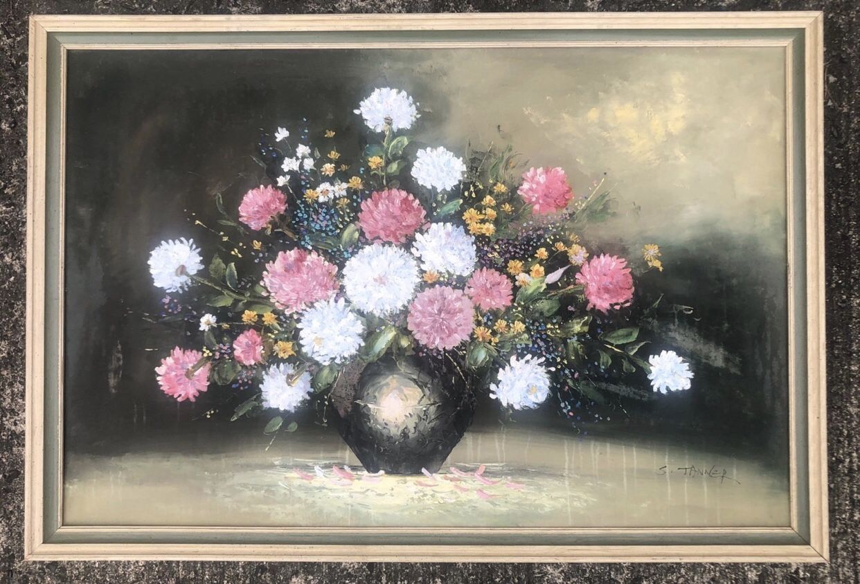 Vintage/Antique Original Still Life Oil Painting Signed-Framed-On Canvas 36x28”