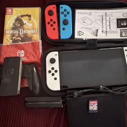 Nintendo Switch OLED Mario Kart 8 Bundle + 512GB + Extra Joy-Cons (Great Condition)