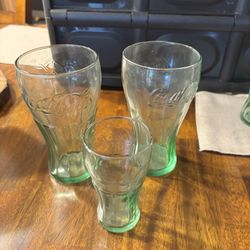 Set of three Coca Cola glasses 
