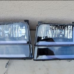 92-96 Ford F150 F250 F350 92-96 Bronco LED DRL Headlights Luces Micas Calaveras Faros Faroles Focos