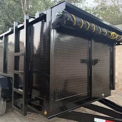New 8x4x12 SCISSOR LIFT Hydraulic Dump Trailer WITH TARP 🔥