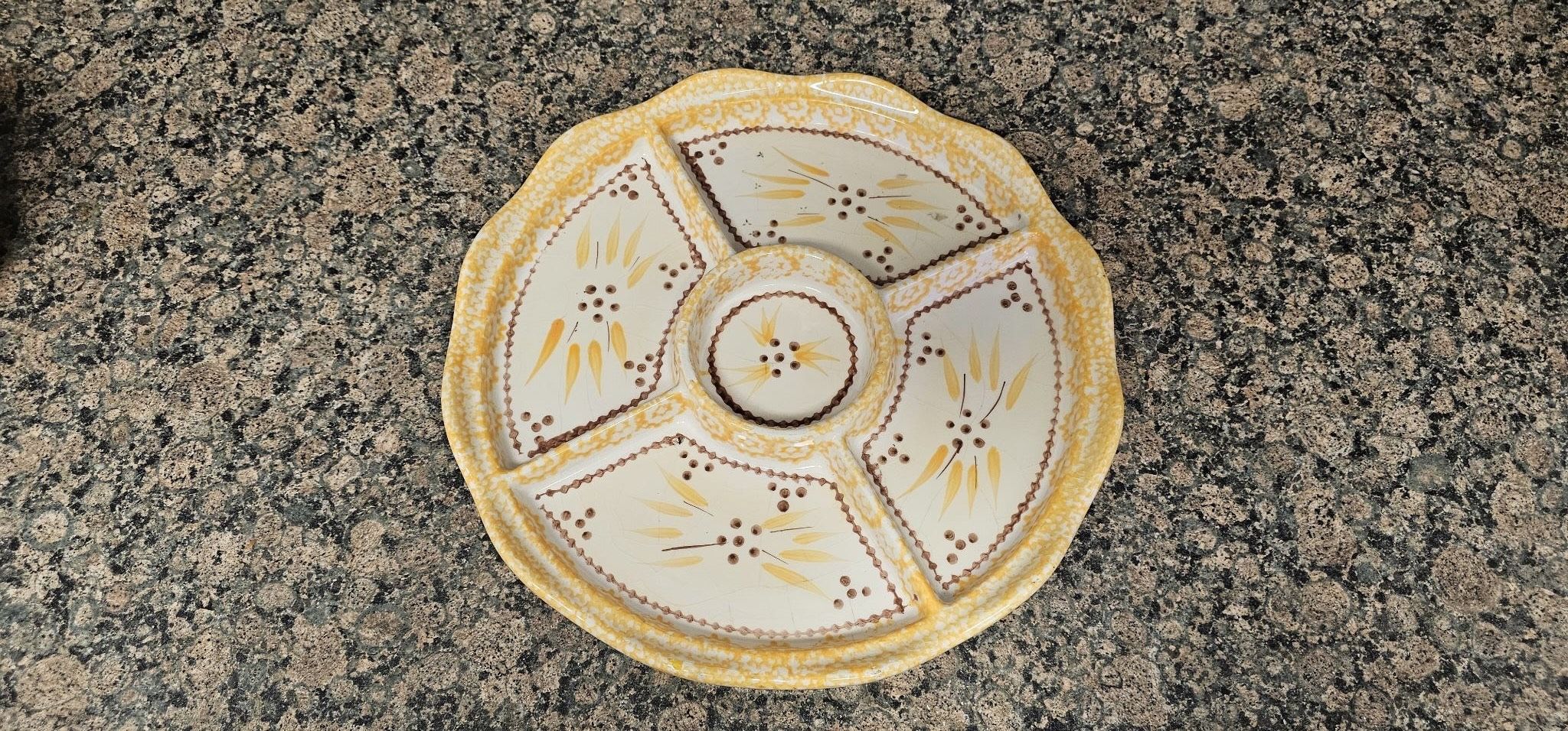 Temptations Old World Yellow Domed Cake Plate