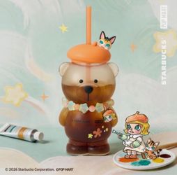 Starbucks X POP MART Bearista glass cold cup- Molly 15oz