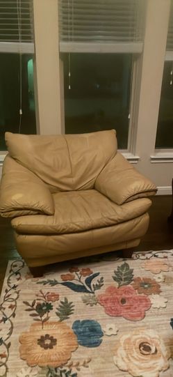 Italian leather couch and chair