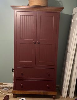 Wood Armoire with Drawers