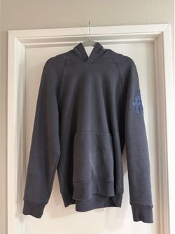 Chrome Hearts Paper Jam Triple Cross Leather Patch Blue Hoodie - Medium