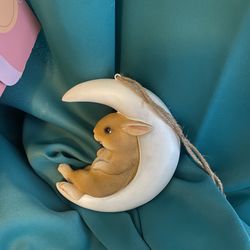 Bunny moon ornament
