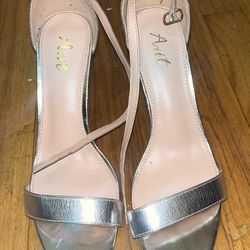 Aiit Metallic Silver Heels