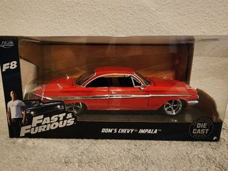 DOM'S CHEVROLET IMPALA RED "FAST & FURIOUS F8" 1/24 DIECAST MODEL CAR JADA 98426