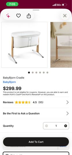 Bjorn cradle Bed for baby $60