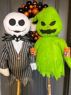 Nightmare Before Christmas Oogie Boogie & Jack Skellington Yard Stake Decoration