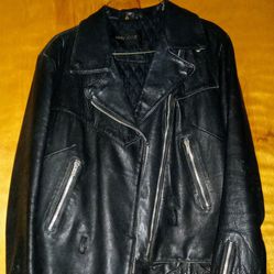 Vintage 70s AMF Harley Davidson  Leather Motorcycle Jacket Size 42 Black