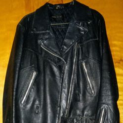 Vintage 70s AMF Harley Davidson  Leather Motorcycle Jacket Size 42 Black