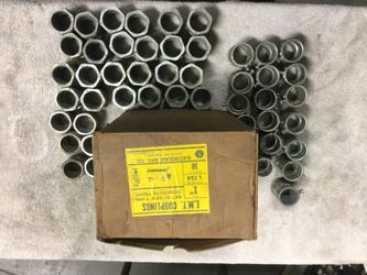 100 PC’S HALEX L126 1” E.M.T. SET SCREW TYPE, CONCRETE TIGHT COUPLINGS ( NEW )