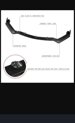 Infiniti Q60 V-Style Front Bumper Lip Splitter 2017-2020 Carbon Fiber Look