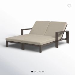 2 Seater Chaise Lounge With Cushion 