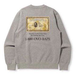Bape X Ovo Crewneck Grey With Gold 2021 Release 