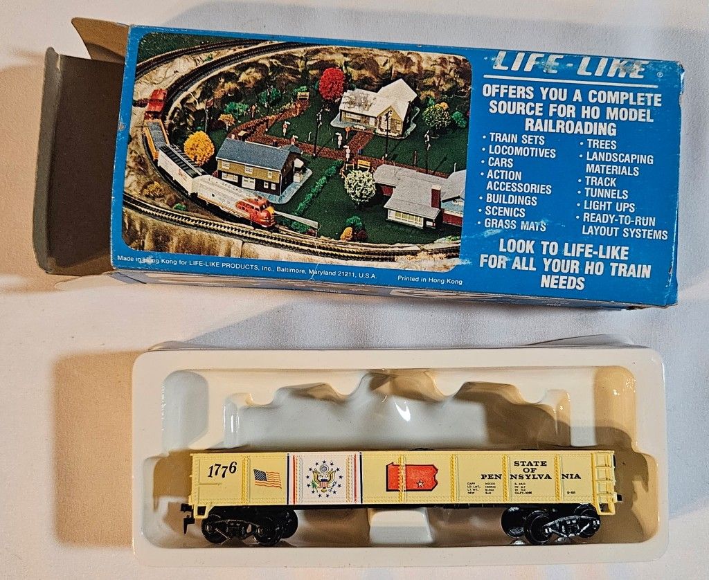 Life Like Ho Scale Pennsylvania State Car 1976 Excellent Vintage Condition No Missing Parts The Life-Like HO scale Pennsylvania State Car from 1976 is
