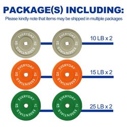 BalanceFrom Colored Bumper Plate Set 100 lb Rubber Home Gym Low Bounce Olympic Steel Hub Powerlift