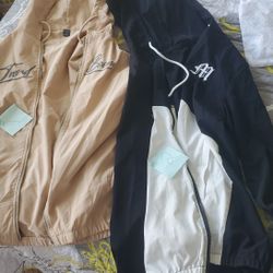 Light, Hooded, Zipup Jackets. Size L Adult