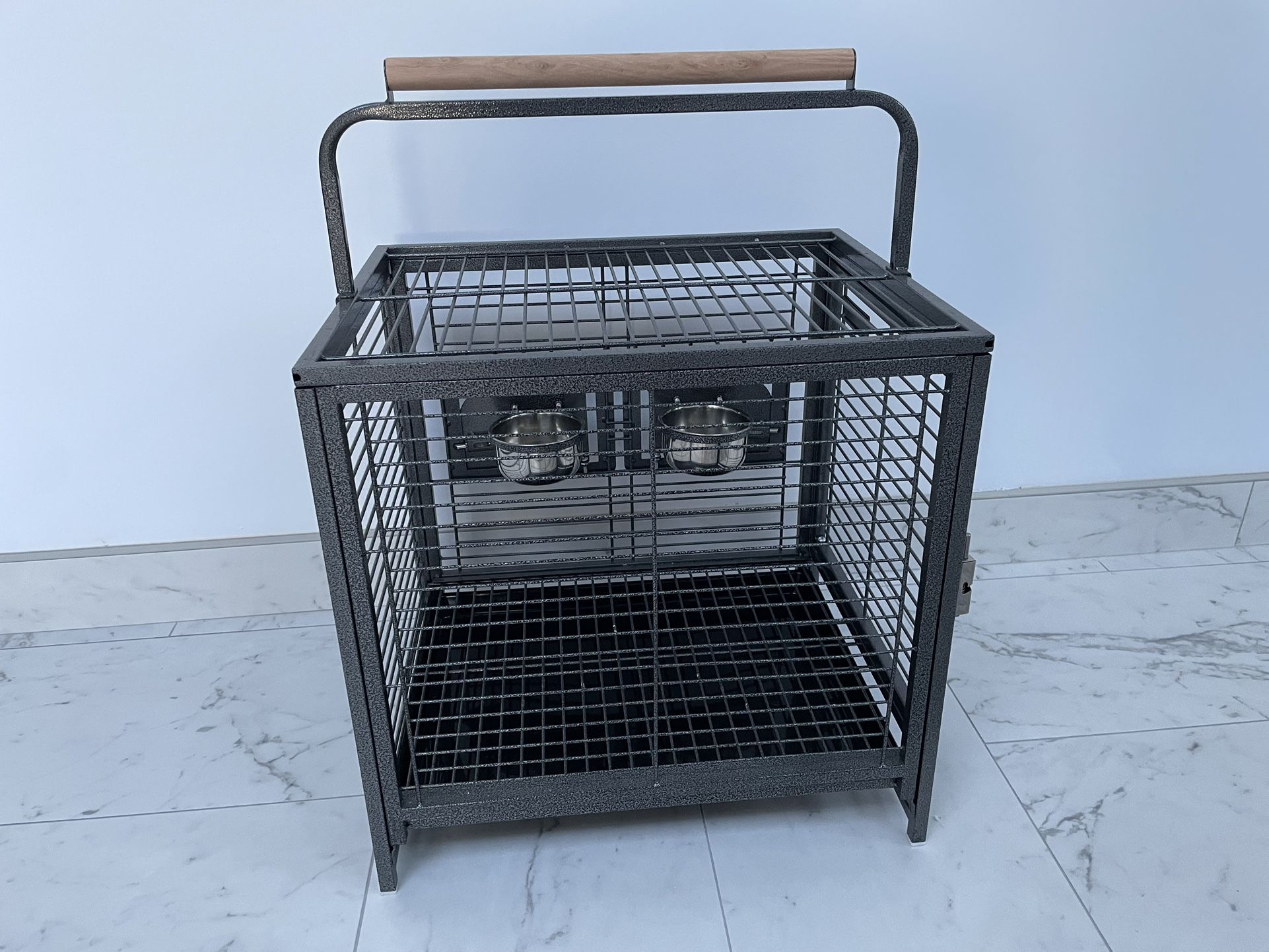 19 Inch Wrought Iron Bird Travel Carrier Cage