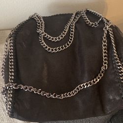 3 Silver Chain Faux Leather Crossbody/shoulder 