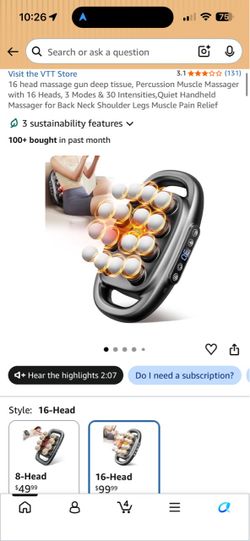 VTT 16-Head Percussion Muscle Massager