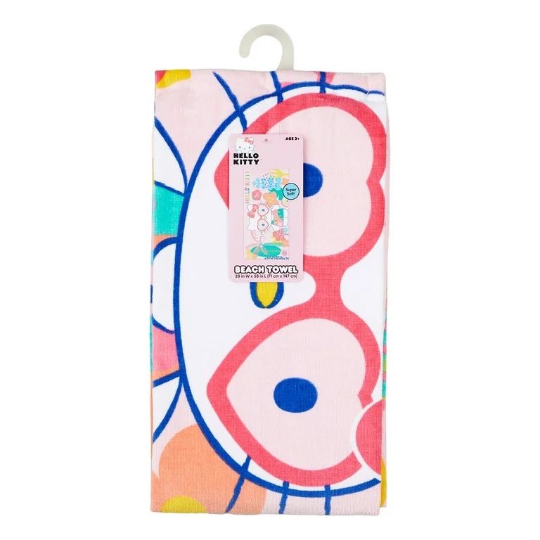 Hello Kitty Cotton Kids Beach Towel, 28" x 58"