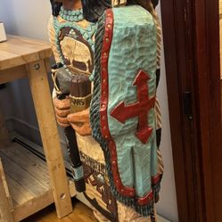 Cigar Store Indian - The Scout - Authentic Frank Gallagher Wooden 5-foot Native American Art Statue
