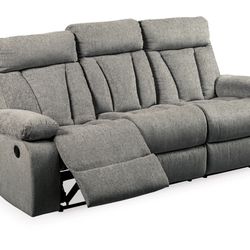 Mitchiner Reclining Sofa with Drop Down Table in Fog - $399 (Originally $900)