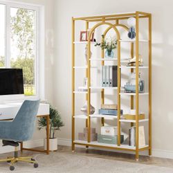 5-Tier Bookshelf, Modern Tall Bookcase Book Shelf Organizer Freestanding Open Display, ZR-30