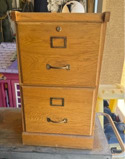 2 Drawer Wooden Filing Cabinet