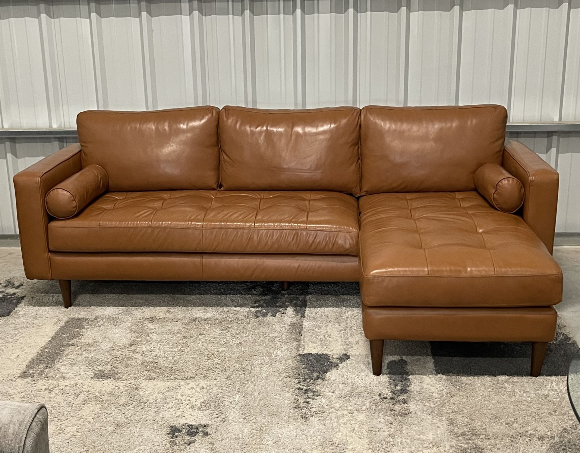 MCM Tufted Leather Sectional
