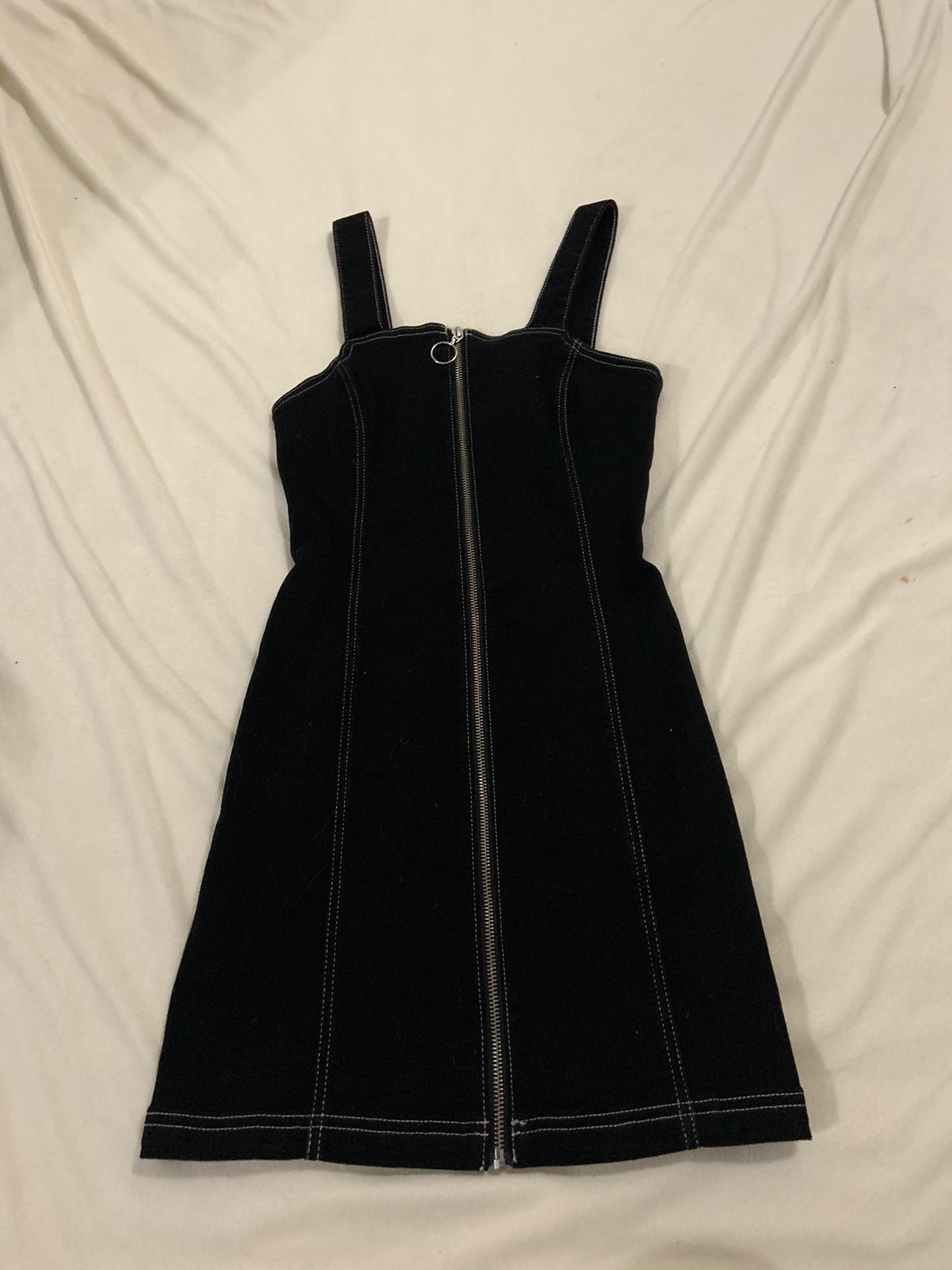 Zip Up Denim Dress