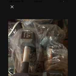Dumbbells Pair Of 15lbs Weights Total 30lbs
