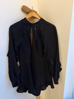 Black Ruffle Long Sleeve Romp