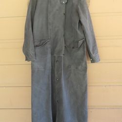 VTG Saddlesmith Outfitters by Action Thick black Denim Duster Ranch Coat, XXS